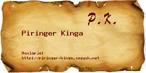 Piringer Kinga névjegykártya